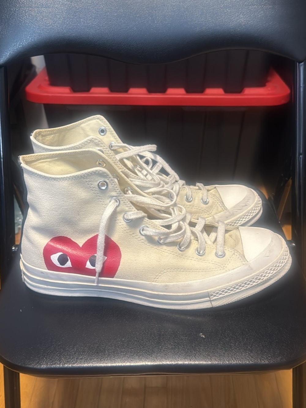 Converse High-Top Canvas Sneakers with Red Heart Graphic - men
